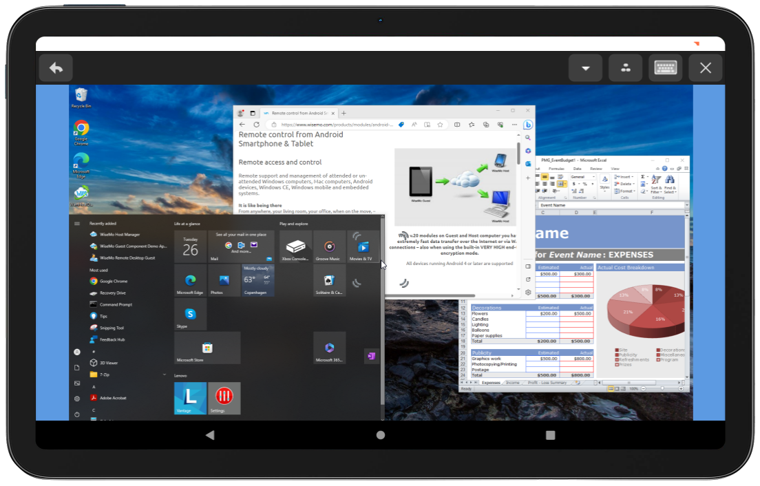 Android Tablet remote control Windows desktop